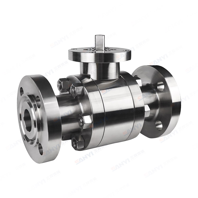 Forged steel three-piece flanged ball valve