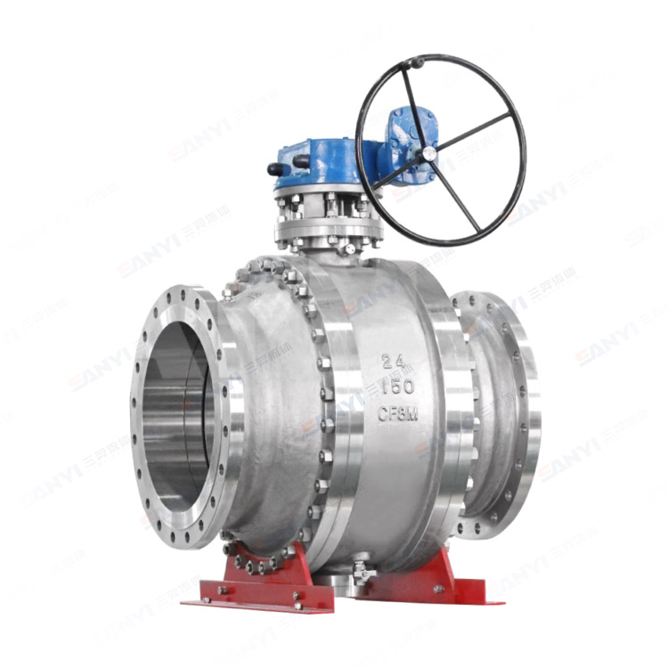 Worm gear fixed hard-sealed flange ball valve