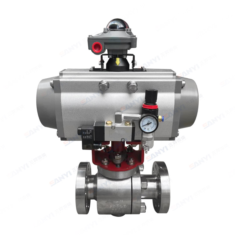 Pneumatic forged steel ball valve