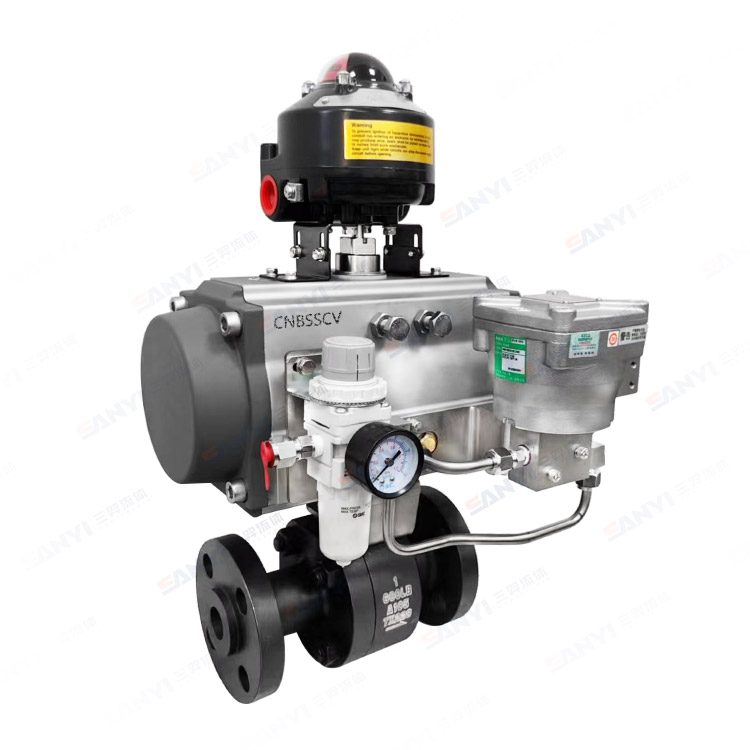 Pneumatic forged steel ball valve