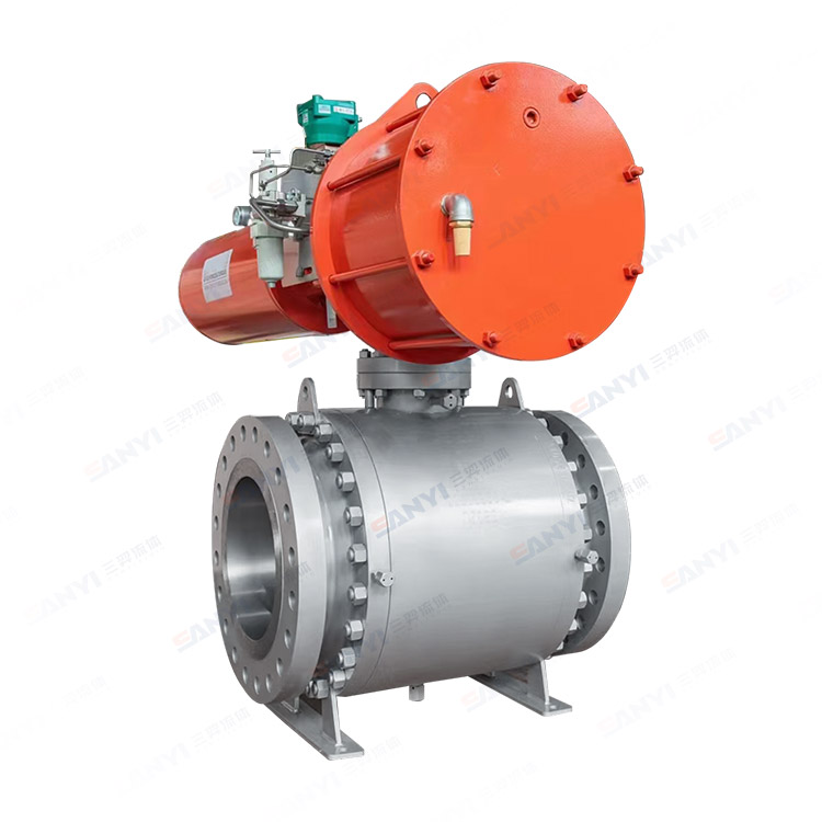 Pneumatic forged steel ball valve