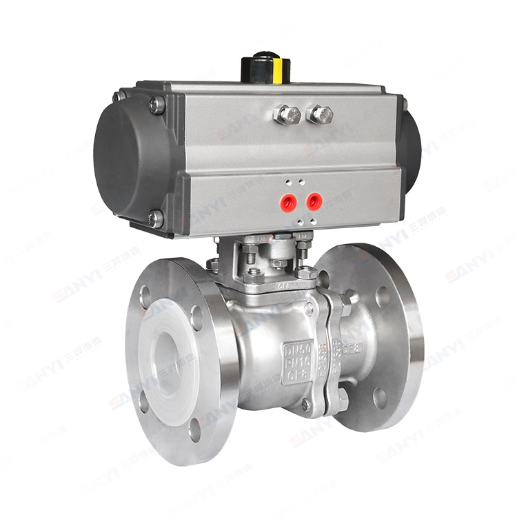 Pneumatic flanged ball valve