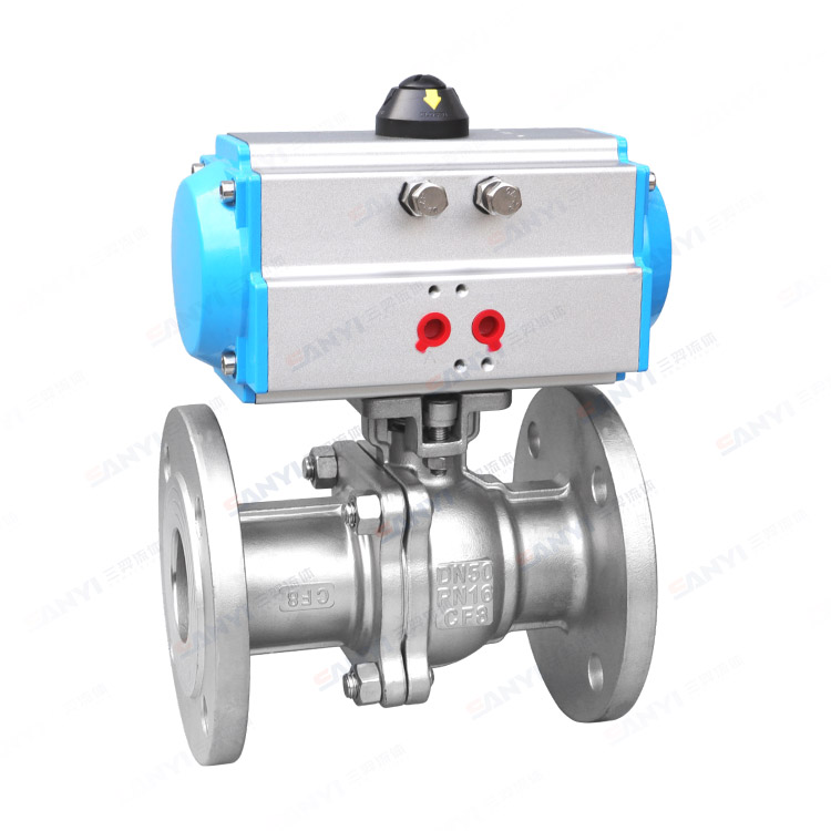 Pneumatic flanged ball valve