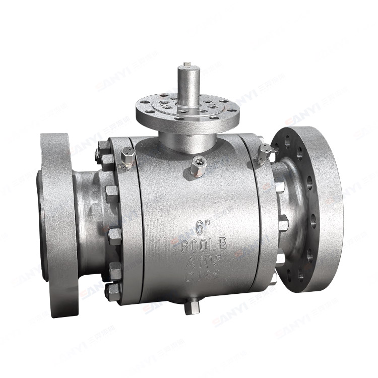 Forged steel three-piece high-pressure flanged ball valve