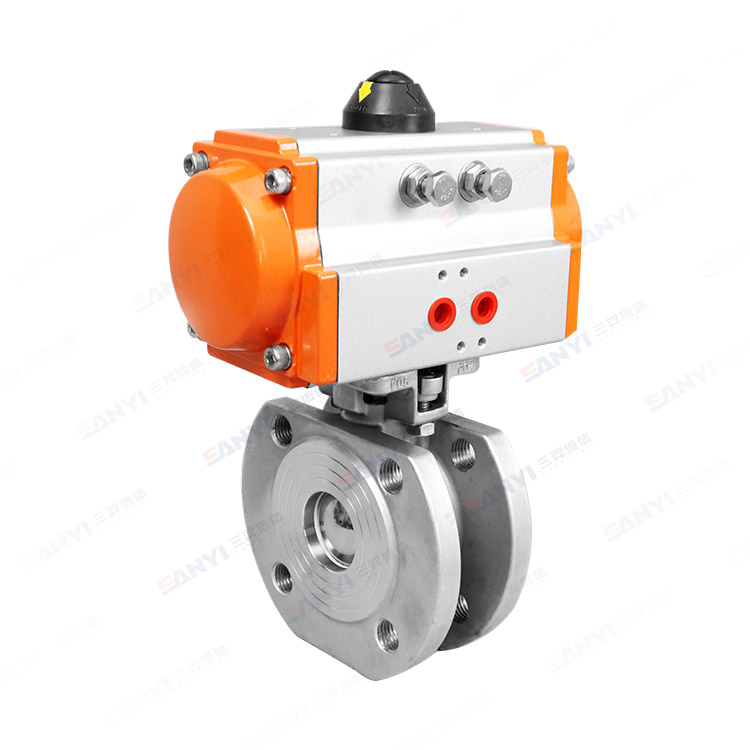 Pneumatic flanged ball valve